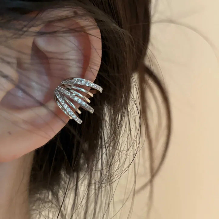 Multi Layer Gold Silver Plated CZ Copper Single Ear Cuff Earrings Bulk