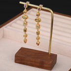 Gold Silver Spectrum Chunky CZ Copper Dangler Earrings Bulk