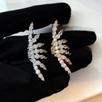 Geometric Cubic Zirconia 18K Gold Silver Single Ear Cuff Earring Bulk