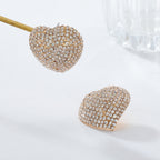 Heart Red Black Gold Silver Rhinestone Crystal Stud Earring Women Bulk