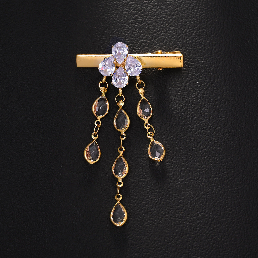 Drop Rhinestone 18K Gold Silver Hair Clips Hair Accessories Women Bulk