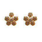 Flower Pearl 18K Gold Silver CZ Anti Tarnish Stud Earring Bulk