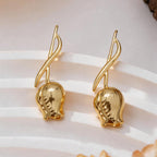 Gold Tulip Flower Dangler Earrings For Women Bulk