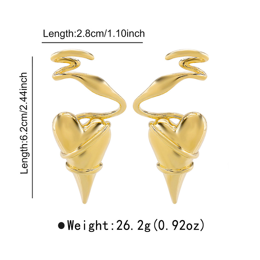 Heart Wrap Style Gold Silver Plated Alloy Stud Earrings For Women Bulk