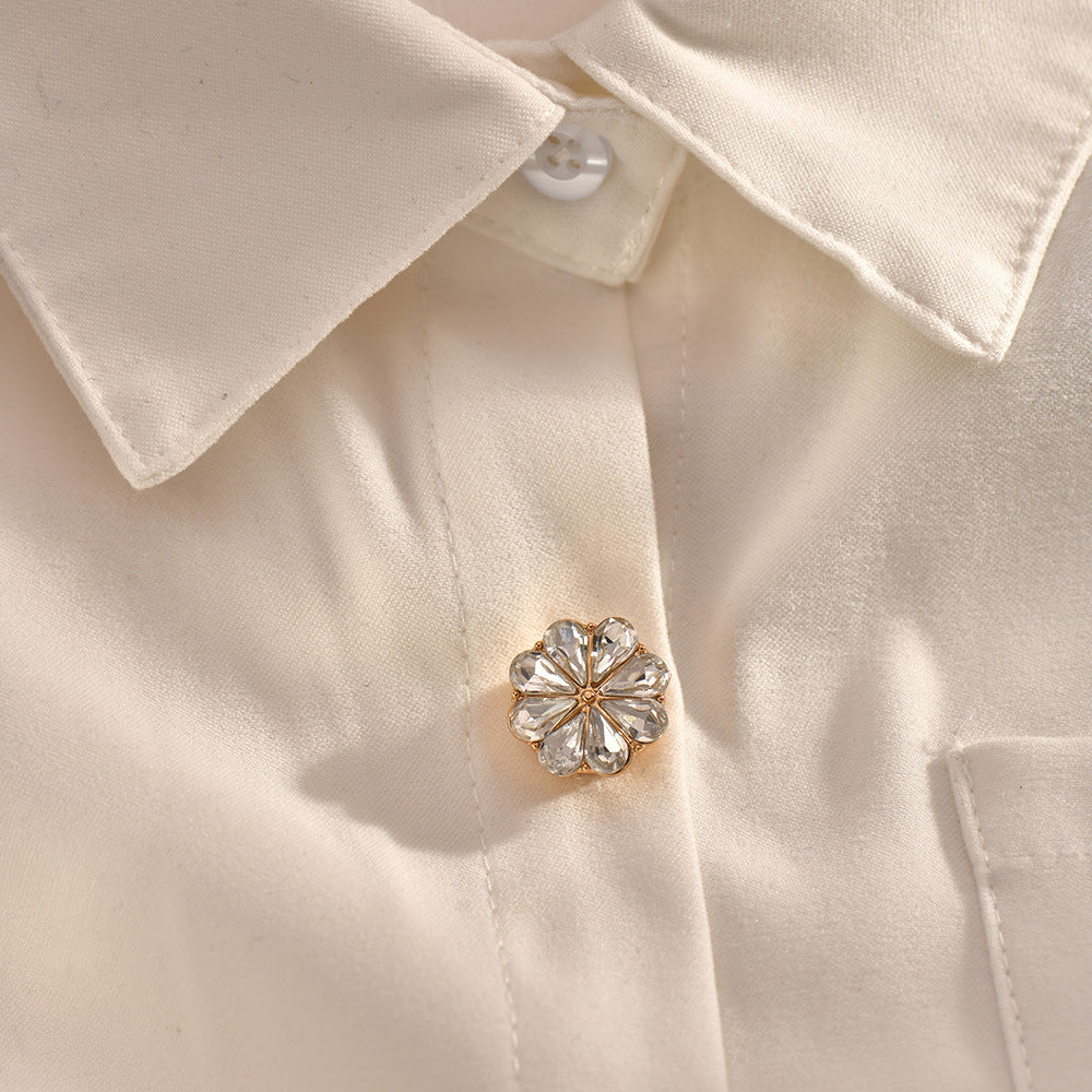 Flower 18K Gold Kundan Single Shirt Button Cover For Unisex Bulk Secondary image