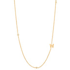 Initial Alphabets Letters 18K Gold Cubic Zirconia Stainless Steel Anti Tarnish Necklace For Women