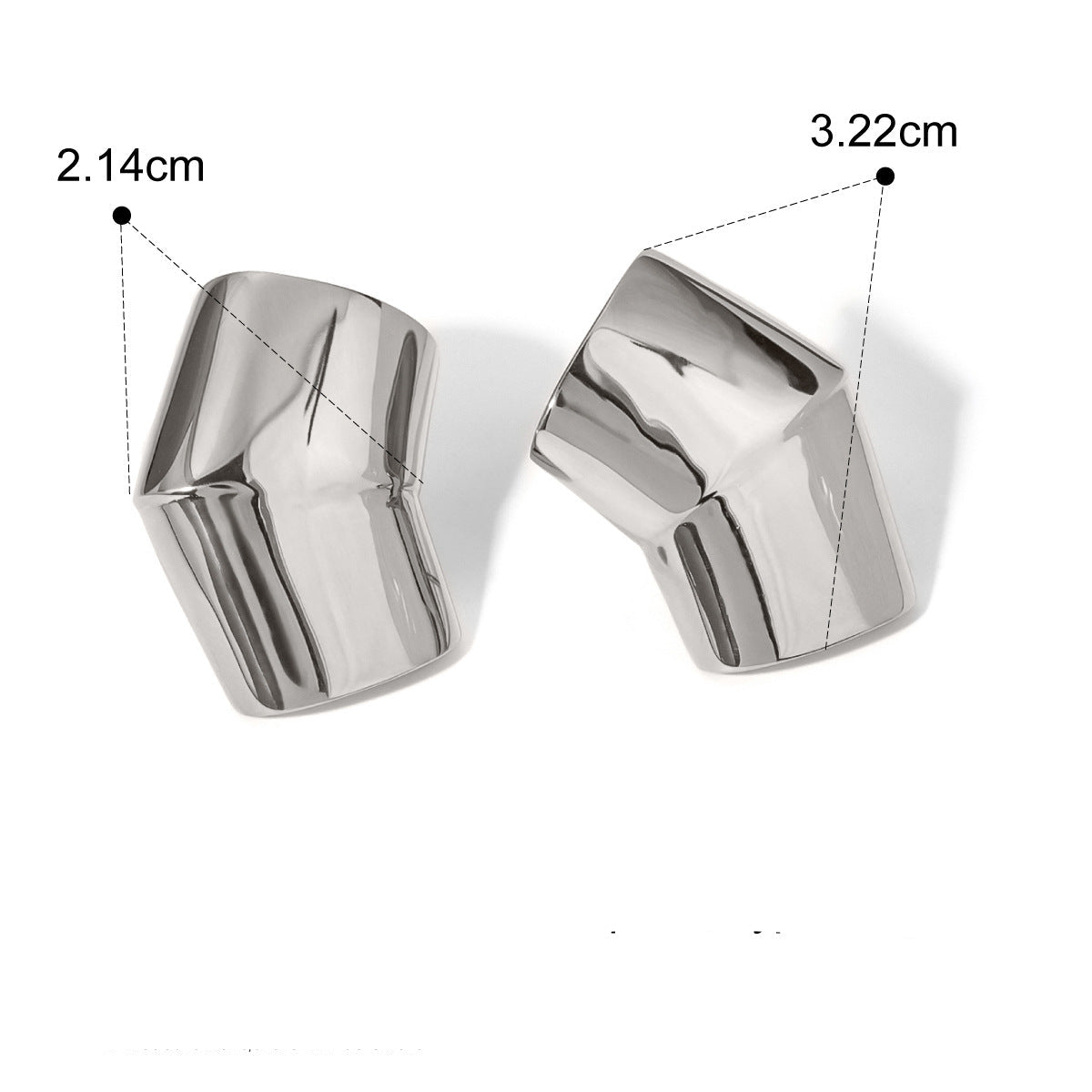 Two Tone 18K Gold Silver Stainless Steel Anti Tarnish Ear Cuff Stud Earring For Women