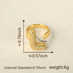 All Initial Letter Alphabets CZ Gold Anti Tarnish Adjustable Ring Bulk