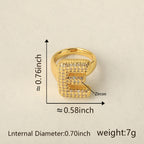 All Initial Letter Alphabets CZ Gold Anti Tarnish Adjustable Ring Bulk