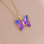 Butterfly 18K Gold CZ Anti Tarnish Necklace Pendant Chain Bulk