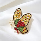 Multi Color Butterfly Gold Plated Rhinestone Brooch For Women Bulk