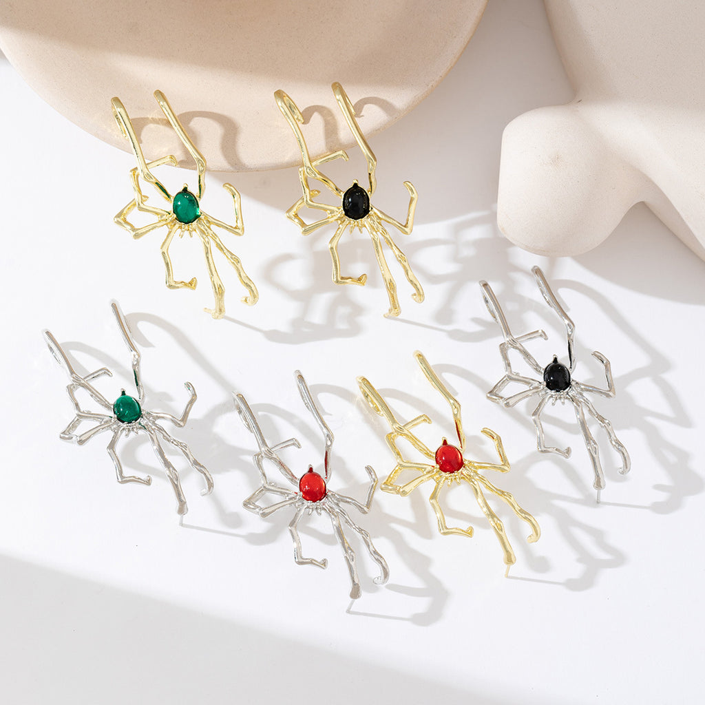 Gothic Spider Design Gold Silver Plated CZ Single Ear Cuff Earrings Bulk
