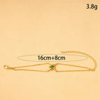 Bulk Green Star Gold Plated Cubic Zirconia Brass Bracelet For Women
