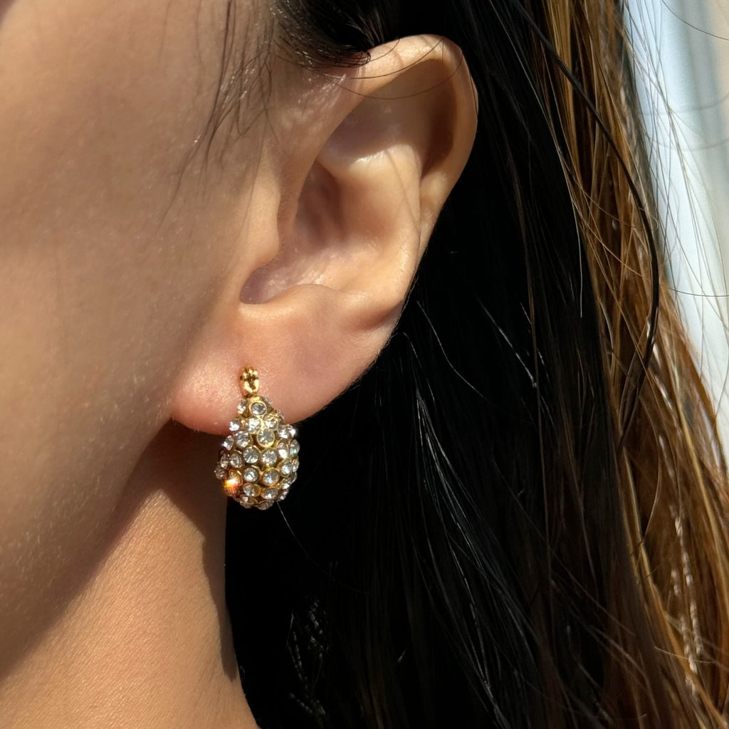Bulk Gold Plated CZ Anti Tarnish Stainless Steel Hoop Earrings