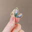 Purple Green Butterfly Gold Cubic Zirconia Copper Brooch For Women Bulk