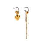 Love Heart 18K Gold Silver Stainless Steel Dangler Drop Tassel Earrings Chain For Women