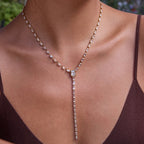 Gold Baguette Cubic Zirconia Stainless Steel Necklace For Women Bulk