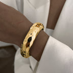 Beaten Finish 18K Gold Silver Anti Tarnish Kada Bangle Bracelet Bulk