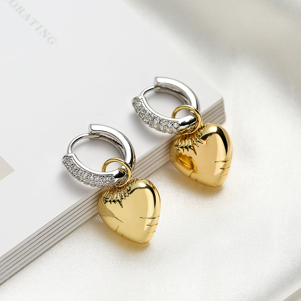 Gold Silver Star Heart Copper Hoop Earrings For Women Bulk
