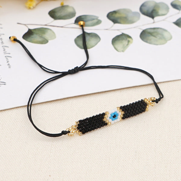 Black Evil Eye Gold Plated Thread Bracelet  For Women Bulk Secondary image