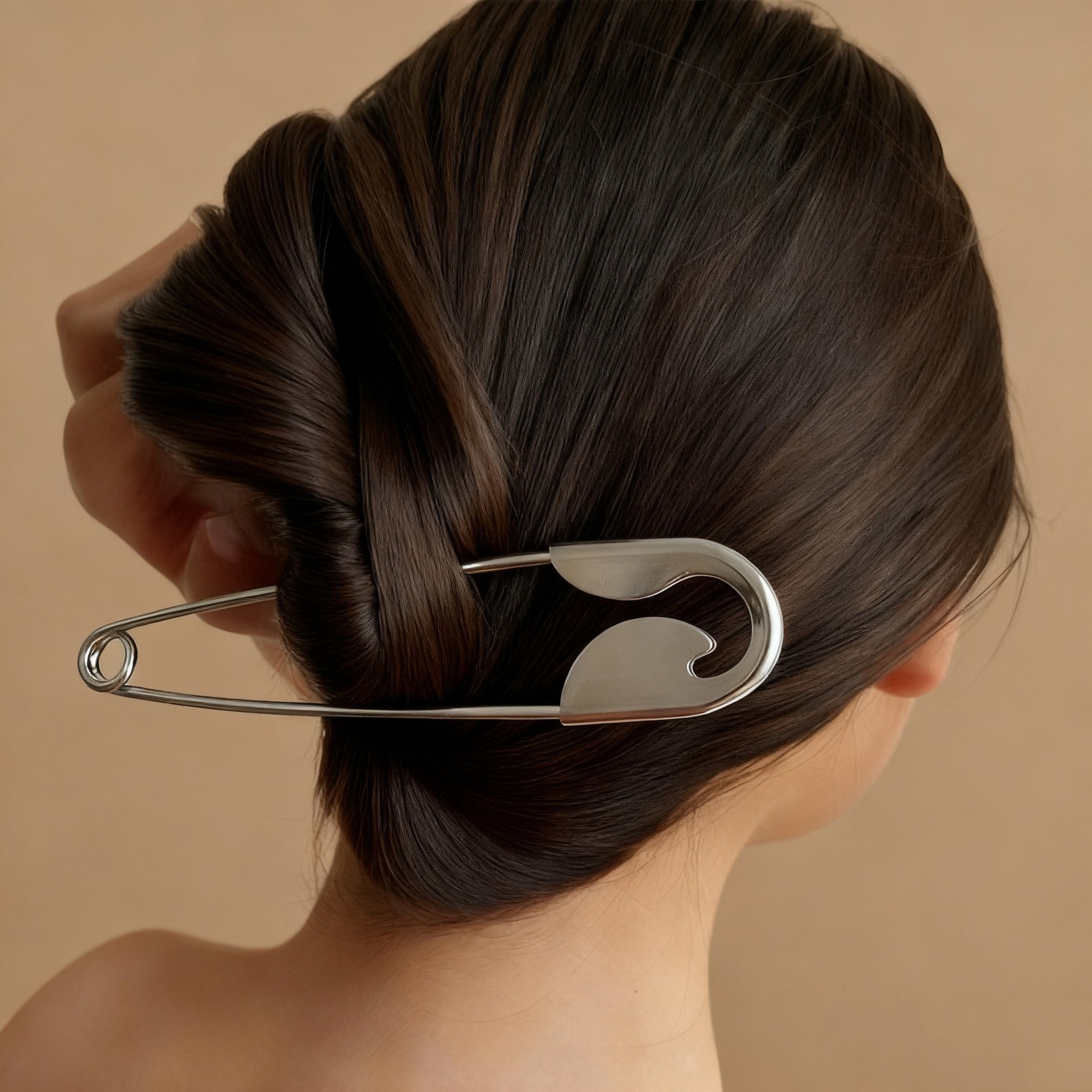 Designer Minimal Bun Safety Pin Gold Silver Plated Hair Accessories Bulk Main image