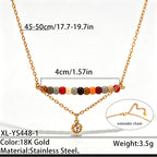 Multi Color Gemstone Beads Gold CZ Anti Tarnish Copper Necklace Bulk