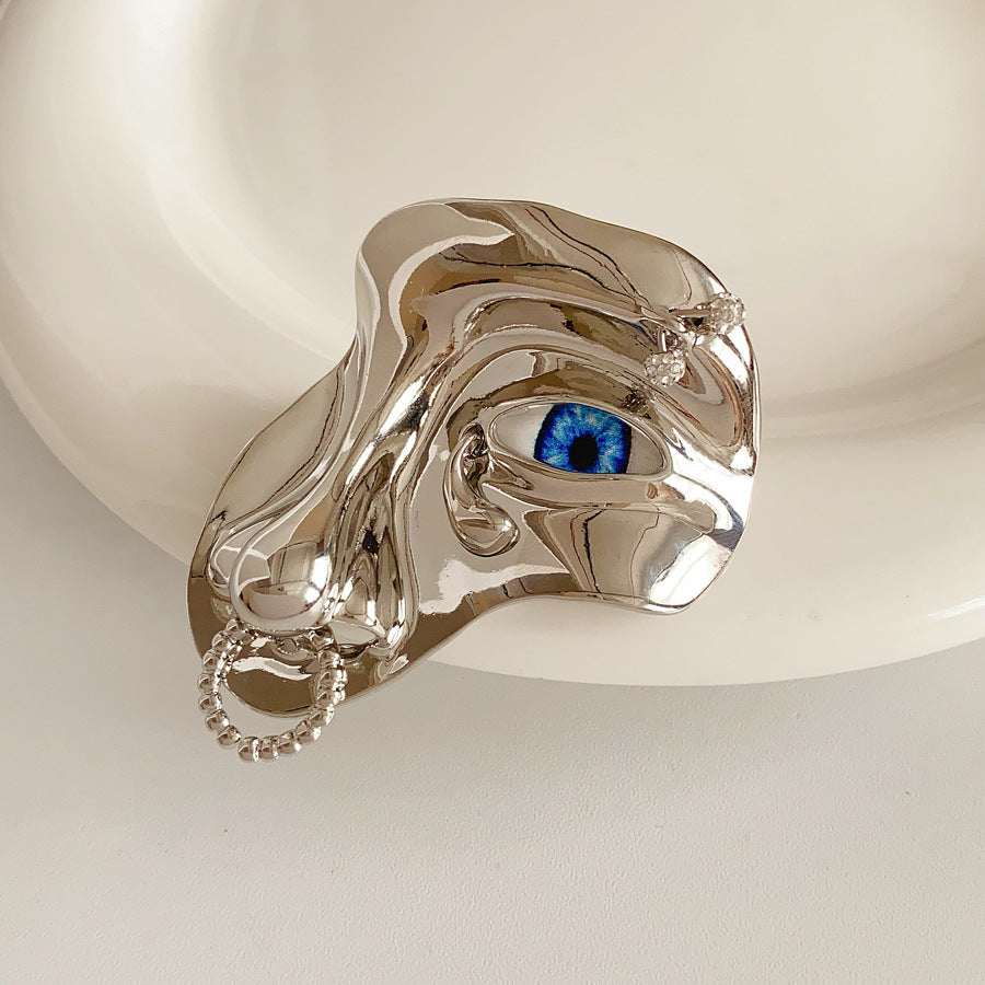 Gold Silver Half Face Beads Alloy Brooch For Women Bulk