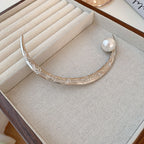 Designer Crescent Moon Gold Silver Plated Pearl Hair Accessories Bulk