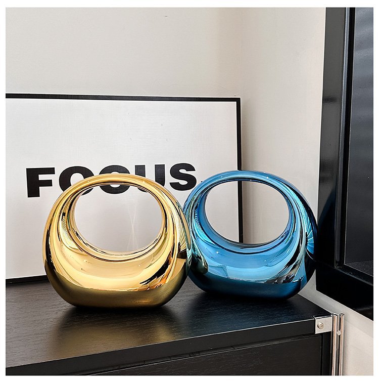 Oval Glossy Acrylic Blue Silver Gold Black Pick Colorful Hand Bag Bulk