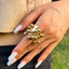 Multicolour 18K Gold Plated Free Size Charm Band Ring For Women Bulk
