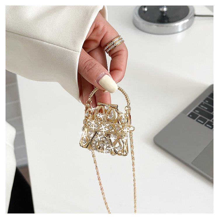 Cubic Zirconia 18K Gold Silver Banquet Shoulder Chain Small Bag Bulk