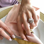 Studded Surface Drop Solitaire Silver Anti Tarnish Free Size Ring Bulk