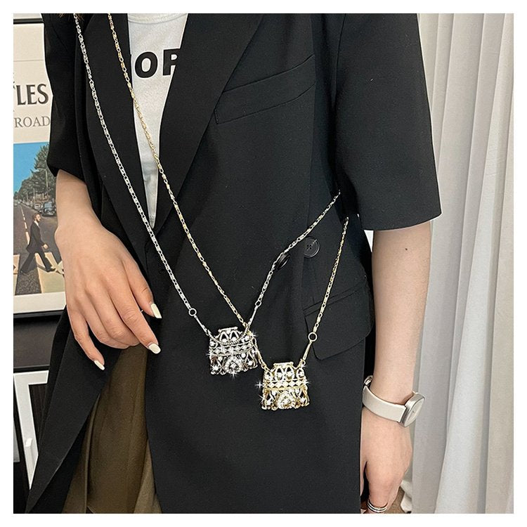 Cubic Zirconia 18K Gold Silver Banquet Shoulder Chain Small Bag Bulk
