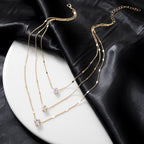 Drop Star Heart Solitaire Gold Anti Tarnish Layer Necklace Chain Bulk