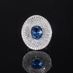 Oval Multi Gemstone CZ Silver Anti Tarnish Adjustable Ring Bulk