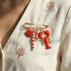 Red Lobster,Seahorse,Rose Gold Enamel Brooch For Women Bulk