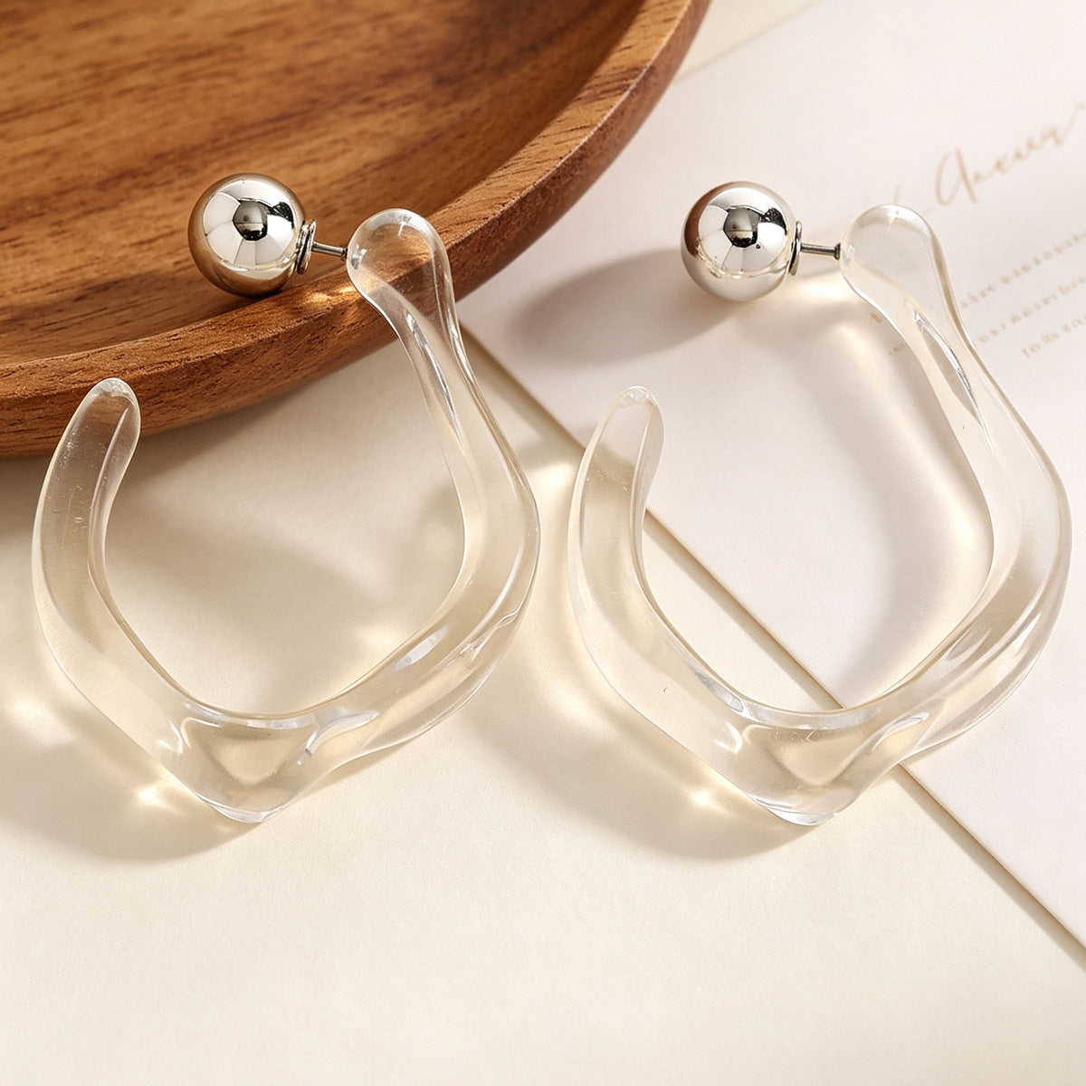 Designer Dual Shape Silver Plated Stainless Steel Hoop Earrings Bulk
