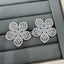 White Floral Silver Cubic Zirconia Copper Drop Earrings For Women Bulk