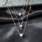 Drop Star Heart Solitaire Gold Anti Tarnish Layer Necklace Chain Bulk