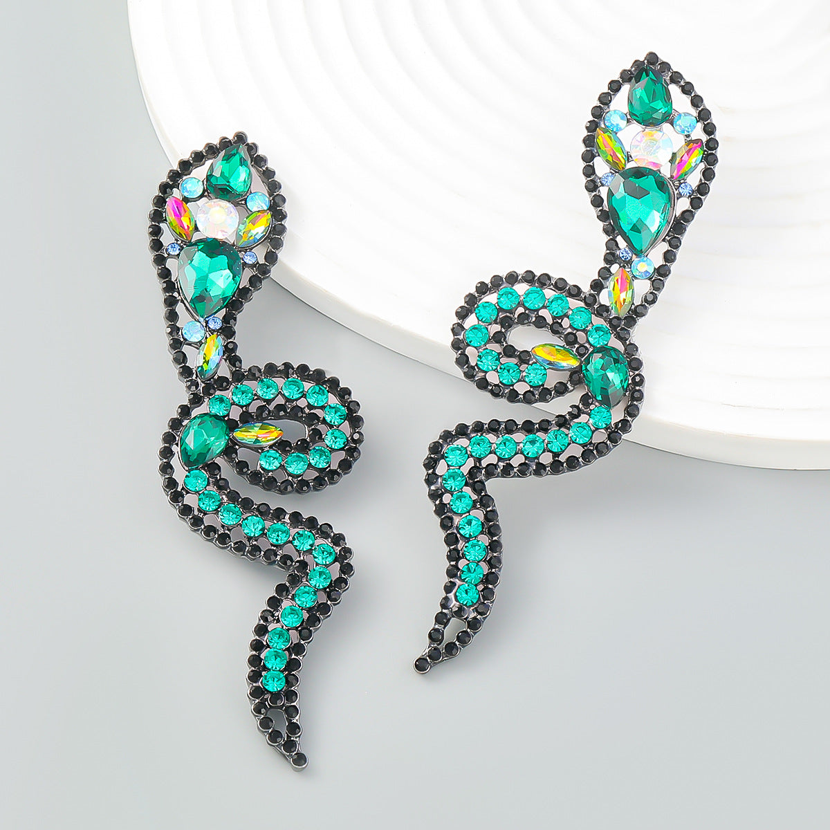 Gold Silver Green Black Multi Gemstone Anti Tarnish Dangler Drop Earring For Women