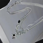 Dual Layer Curb Chain Silver Anti Tarnish Necklace Chain Unisex Bulk