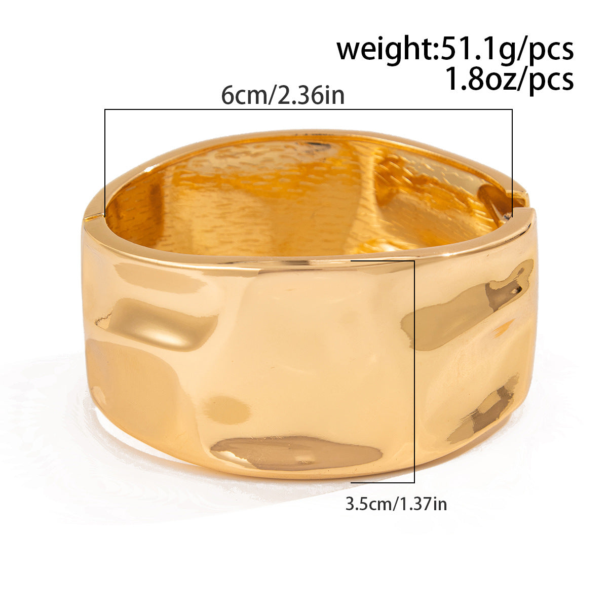 Beaten Finish 18K Gold Silver Anti Tarnish Kada Bangle Bracelet Bulk