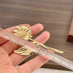 Sun Daisy Flower 18K Gold Plated Tassel Dangler Earring For Women
