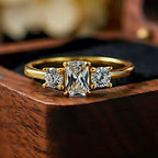 Gold Trilogy Cubic Zirconia Copper Adjustable Ring For Women Bulk