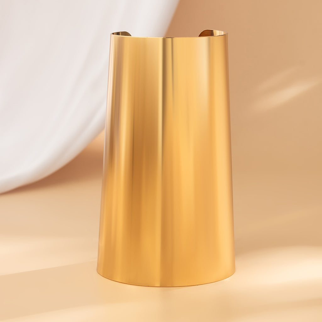 Glossy 18K Gold Silver Wide Cuff Bracelet For Women Bulk
