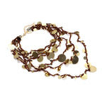 Sequins Paillettes 18K Gold Multi-Layer Threads Necklace Women Bulk