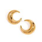 Crescent Moon 18K Gold Stainless Steel Anti Tarnish Stud Earring Bulk