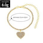 Heart Solitaire CZ 18K Gold Plated Anti Tarnish Anklet Bulk