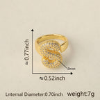All Initial Letter Alphabets CZ Gold Anti Tarnish Adjustable Ring Bulk