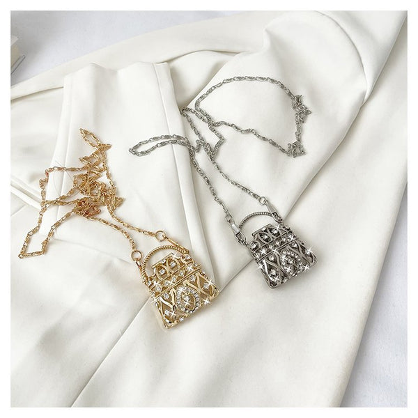 Cubic Zirconia 18K Gold Silver Banquet Shoulder Chain Small Bag Bulk Main image